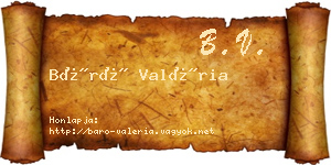 Báró Valéria névjegykártya
