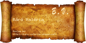 Báró Valéria névjegykártya